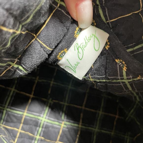 Vera Bradley Vibrant Black Carry All Adjustable Shoulder Bag Vintage - Picture 9 of 10